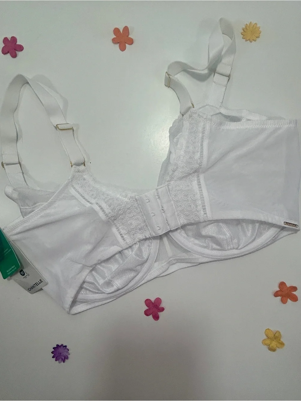 Chantelle White Lace Full-Coverage Support Monogram Underwire Bra 38H NWT